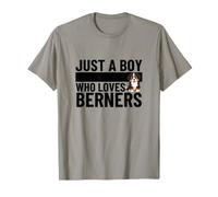 Just A Boy Who Loves Berners Funny Bernese Mountain Dog T-Shirt
