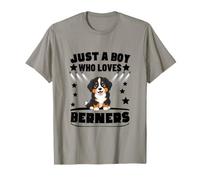 Just A Boy Who Loves Berners Funny Bernese Mountain Dog T-Shirt