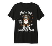 Just A Boy Who Loves Bernese Mountain Dogs Premium T-Shirt