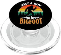 Just A Boy Who Loves Bigfoot Retro Sunset Sasquatch Gift PopSockets PopGrip for MagSafe