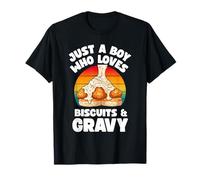 Just A Boy Who Loves Biscuits & Gravy Funny Southern Food T-Shirt