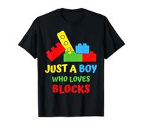 Just a Boy who Loves Blocks Master Builder T-Shirt