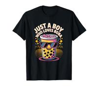 Just a Boy Who Loves Boba Cool Fun Summer Boba Drink Kids T-Shirt