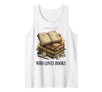 Just A Boy Who Loves Books Vintage Academia Reading Tank Top