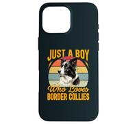 Just a Boy Who Loves Border Collies Dog Retro Dogs Lover Case for iPhone 16 Pro Max
