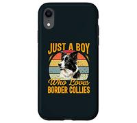Just a Boy Who Loves Border Collies Dog Retro Dogs Lover Case for iPhone XR