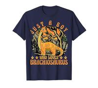 Just A Boy Who Loves Brachiosaurus Dinosaur Lover Dino T-Shirt, Men, Navy Blue, XX-Large