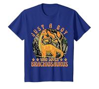 Just A Boy Who Loves Brachiosaurus Dinosaur Lover Dino T-Shirt, Youth, Royal Blue, Large