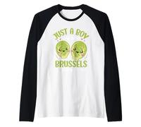 Just A Boy Who Loves Brussels Sprouts Vegetarian Vegan Raglan Baseball Tee