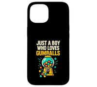 Just A Boy Who Loves Bubble Gum Machines Gumball Boys Kids Case for iPhone 15