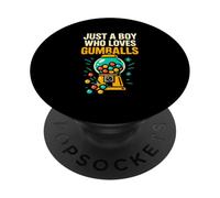 Just A Boy Who Loves Bubble Gum Machines Gumball Boys Kids PopSockets Adhesive PopGrip