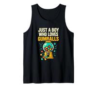 Just A Boy Who Loves Bubble Gum Machines Gumball Boys Kids Tank Top