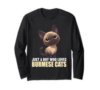 Just a Boy who Loves Burmese Cats Burmese Cat Long Sleeve T-Shirt