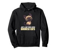 Just a Boy who loves Burmese Cats Burmese Cat Pullover Hoodie