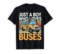 Just a Boy who Loves Buses School Costume Bus Kids T-Shirt