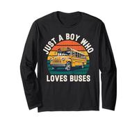 Just A Boy Who Loves Buses Vintage Bus Long Sleeve T-Shirt