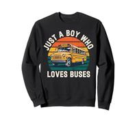 Just A Boy Who Loves Buses Vintage Bus Sweatshirt