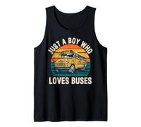 Just A Boy Who Loves Buses Vintage School Bus Tank Top