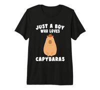 Just A Boy Who Loves Capybaras Funny Capybara Boys Kids Premium T-Shirt