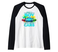 Just a Boy Who Loves Cars Cool Sleek Sports Car Enthusiasts Raglan Baseball Tee
