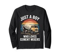 Just A Boy Who Loves Cement Mixers Driver Cement Truck Long Sleeve T-Shirt
