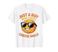 Just a Boy Who Loves Cheese Balls Funny Snack Teen Kid Boys T-Shirt