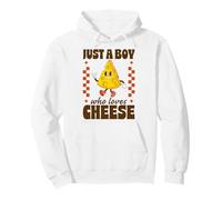 Just A Boy Who Loves Cheese Retro Groovy Foodie Pullover Hoodie