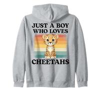 Just a Boy Who Loves Cheetahs Safari Cheetah Zip Hoodie