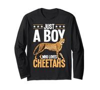 Just A Boy Who Loves Cheetahs Wildlife Safari Big Cat Long Sleeve T-Shirt