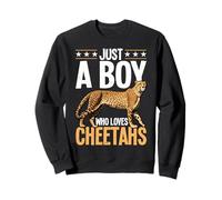 Just A Boy Who Loves Cheetahs Wildlife Safari Big Cat Sweatshirt