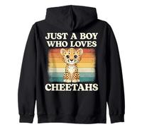 Just a Boy Who Loves Cheetahs Zip Hoodie