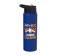 Just A Boy Who Loves Chickens Stainless Steel Insulated Water Bottle
