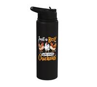 Just A Boy Who Loves Chickens Stainless Steel Insulated Water Bottle