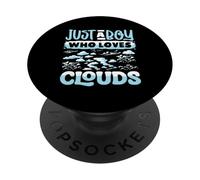 Just A Boy Who Loves Clouds Weather Forecaster Weatherman PopSockets Adhesive PopGrip