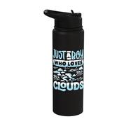 Just A Boy Who Loves Clouds Weather Forecaster Weatherman Stainless Steel Insulated Water Bottle