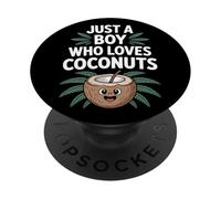 Just A Boy Who Loves Coconuts Sunny Day Island PopSockets Adhesive PopGrip