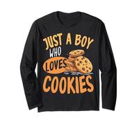 Just A Boy Who Loves Cookies Dessert Enthusiast Sweet Tooth Long Sleeve T-Shirt