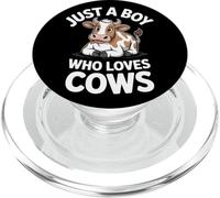 Just A Boy Who Loves Cows Dairy Herd Ranch Young Farmer PopSockets PopGrip for MagSafe