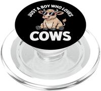 Just A Boy Who Loves Cows Youth Herd Dairy Industry PopSockets PopGrip for MagSafe