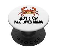 Just A Boy Who Loves Crabs PopSockets Adhesive PopGrip