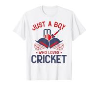 Just A Boy Who Loves Cricket - Funny Cricket Player Sports T-Shirt
