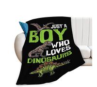 Just A Boy Who Loves Dinosaurs Blanket Cute Dinosaurs Decor Throw Blanket Gifts for Girls Boys Super Warm Soft Plush Lightweight Fleece Flannel Blanket Winter Bedding Blanket for Kids Women 40"x50"