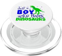 Just A Boy Who Loves Dinosaurs Dino PopSockets PopGrip for MagSafe