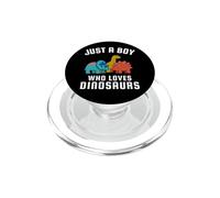 Just a Boy Who Loves Dinosaurs PopSockets PopGrip for MagSafe