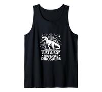 Just A Boy Who Loves Dinosaurs T Rex Dino Style Tank Top