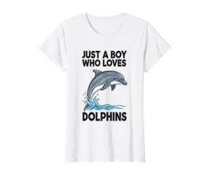 Just A Boy Who Loves Dolphins Value Graphic T-Shirt, Women, White, S