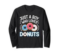 Just A Boy Who Loves Donuts Shirt Doughnut Kids Donut Lover Long Sleeve T-Shirt