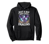 Just A Boy Who Loves Dragons - Boys Dragon Pullover Hoodie