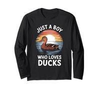 Just A Boy Who Loves Ducks Bird Fan Boys Ducks Long Sleeve T-Shirt