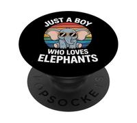 Just A Boy Who Loves Elephants Jungle Animals Lover PopSockets Adhesive PopGrip